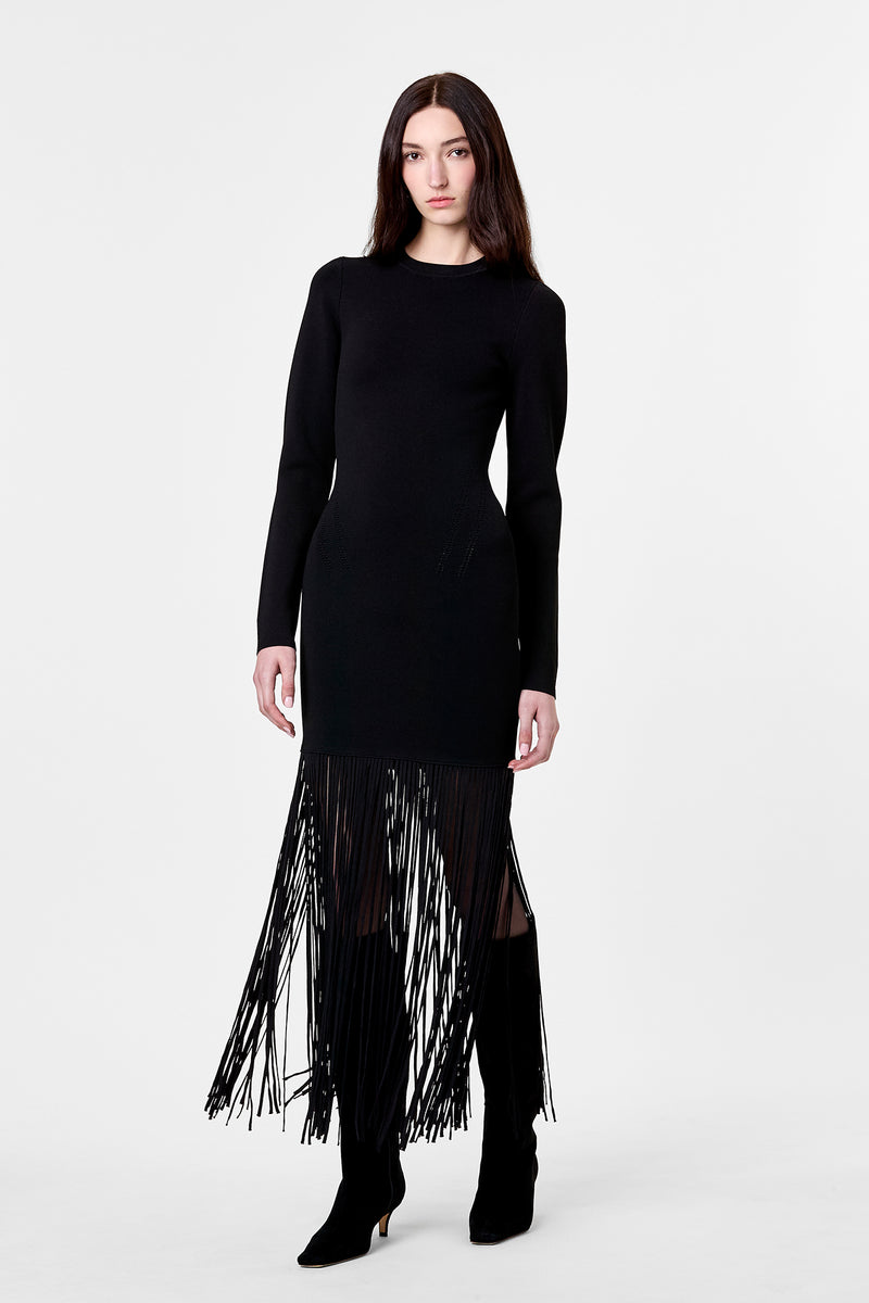 black fringe dress long sleeve FIORELLA Short Sleeves Country Wedding Size:19. 3XL 36-37 Sleeve Steal everyones attention everywhere couture long dress