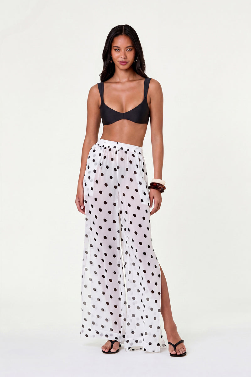 パンツ llic Dot Trouser 30 LISE PANT - IVORY BLACK POLKA DOT – NICHOLAS