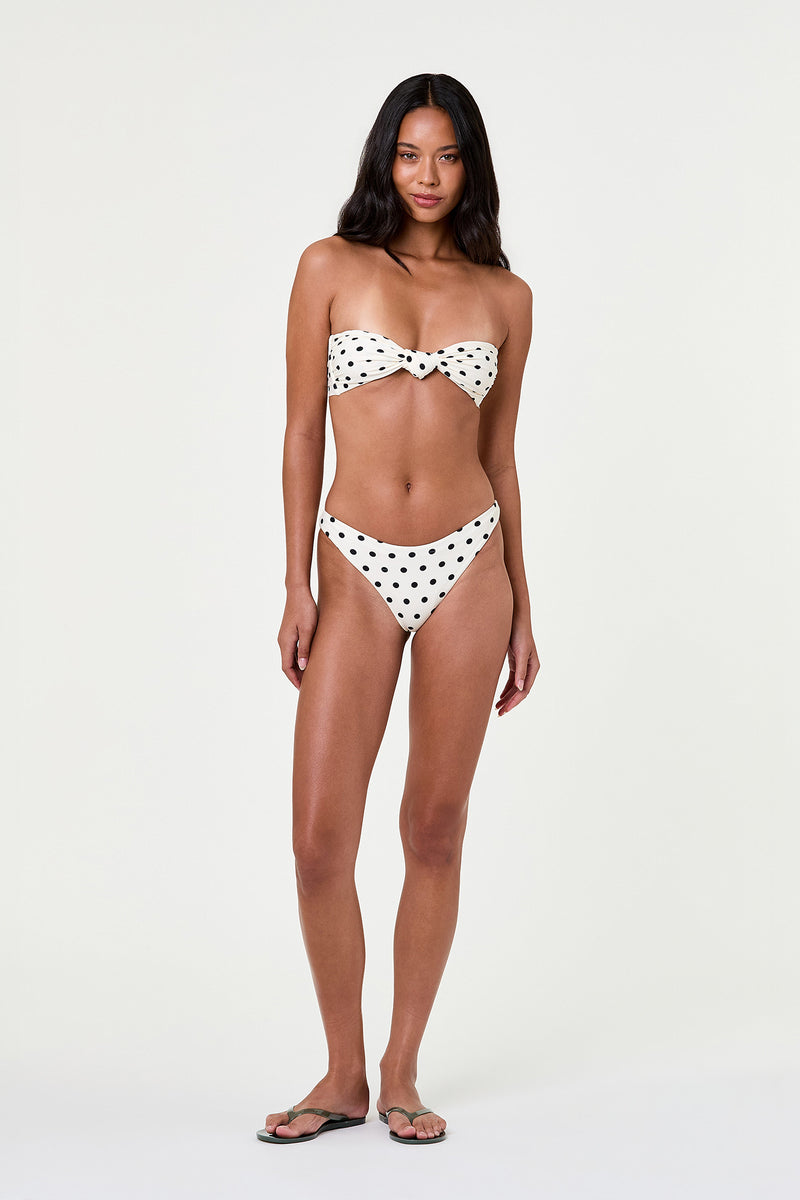 MIRA BIKINI BOTTOM - IVORY BLACK POLKA DOT – NICHOLAS