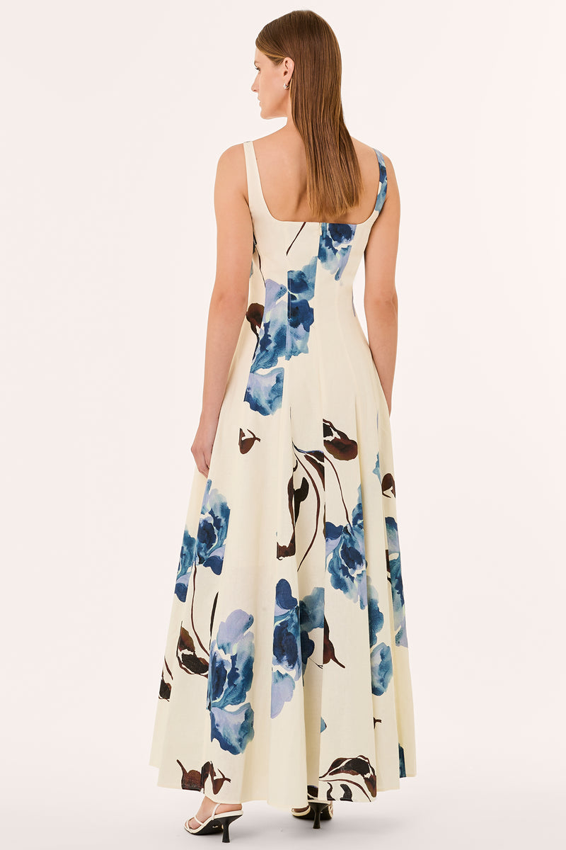 ATHENA DRESS - ALENA BLUE FLORAL – NICHOLAS