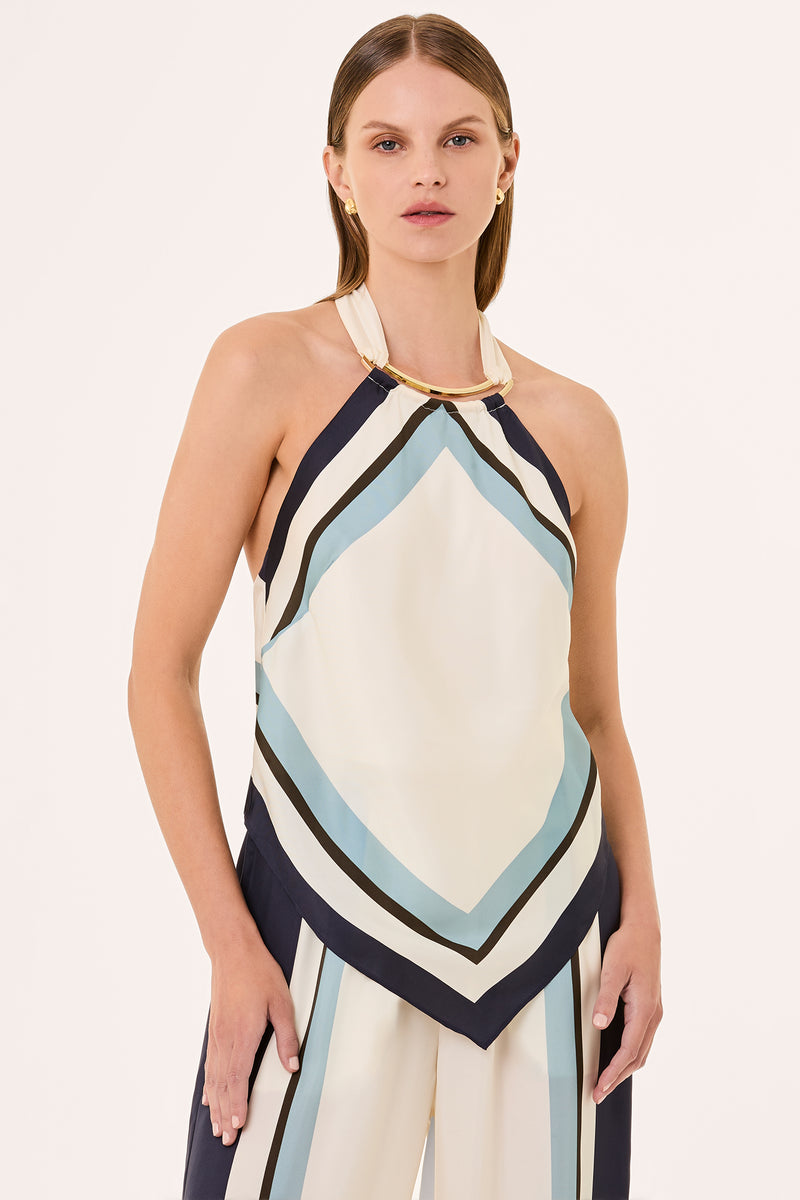 SKYE TOP - ATHENS SCARF SKY – NICHOLAS