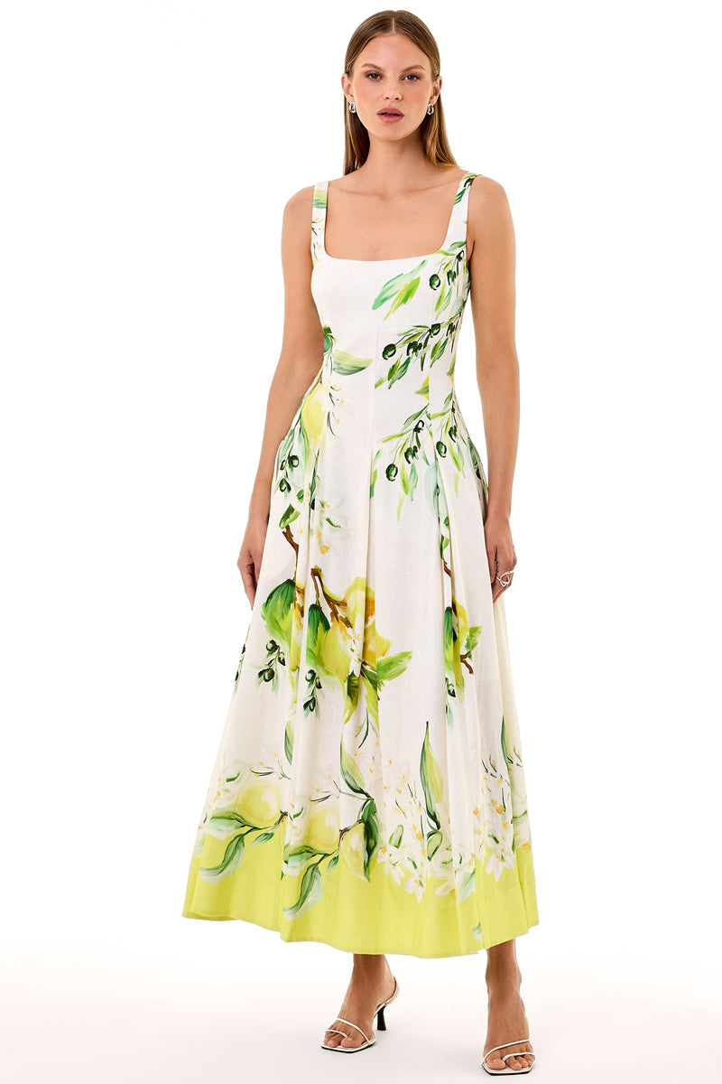 ALEXANDRA DRESS - ANISA IVORY LEMON – NICHOLAS