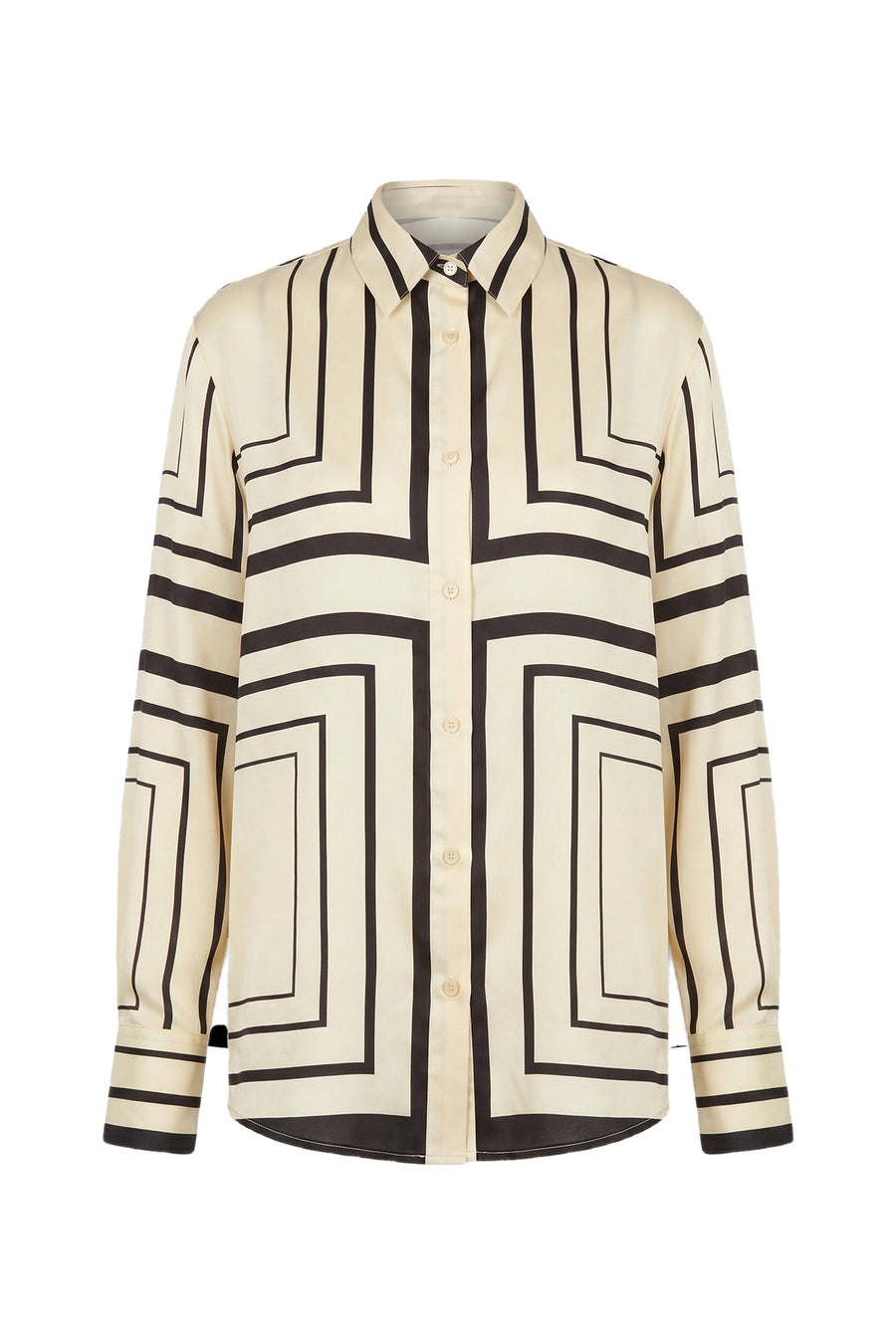 IRIS SHIRT - IVORY BLACK SCARF PRINT