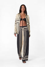 SANDRA PANT - BLACK IVORY SCARF PRINT