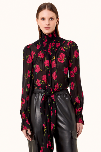 Kaija Blouse - Magenta Rose Print