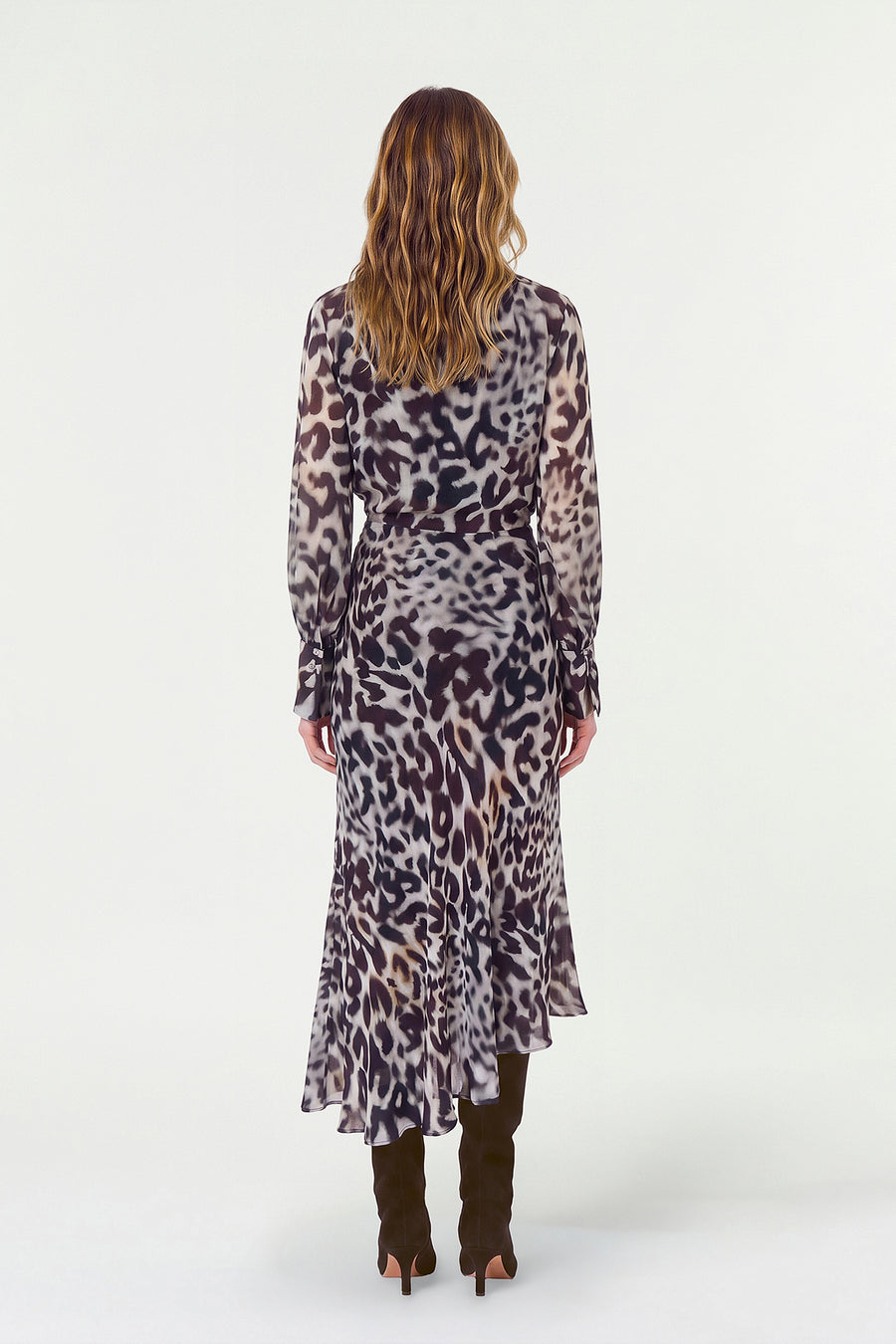 ALESSIA DRESS - BORDEAUX LEOPARD