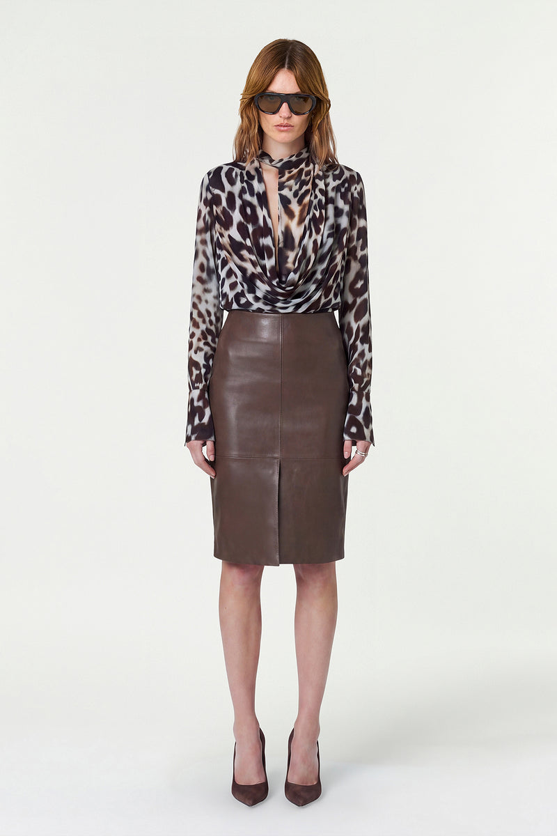 AMARA BLOUSE - BORDEAUX LEOPARD
