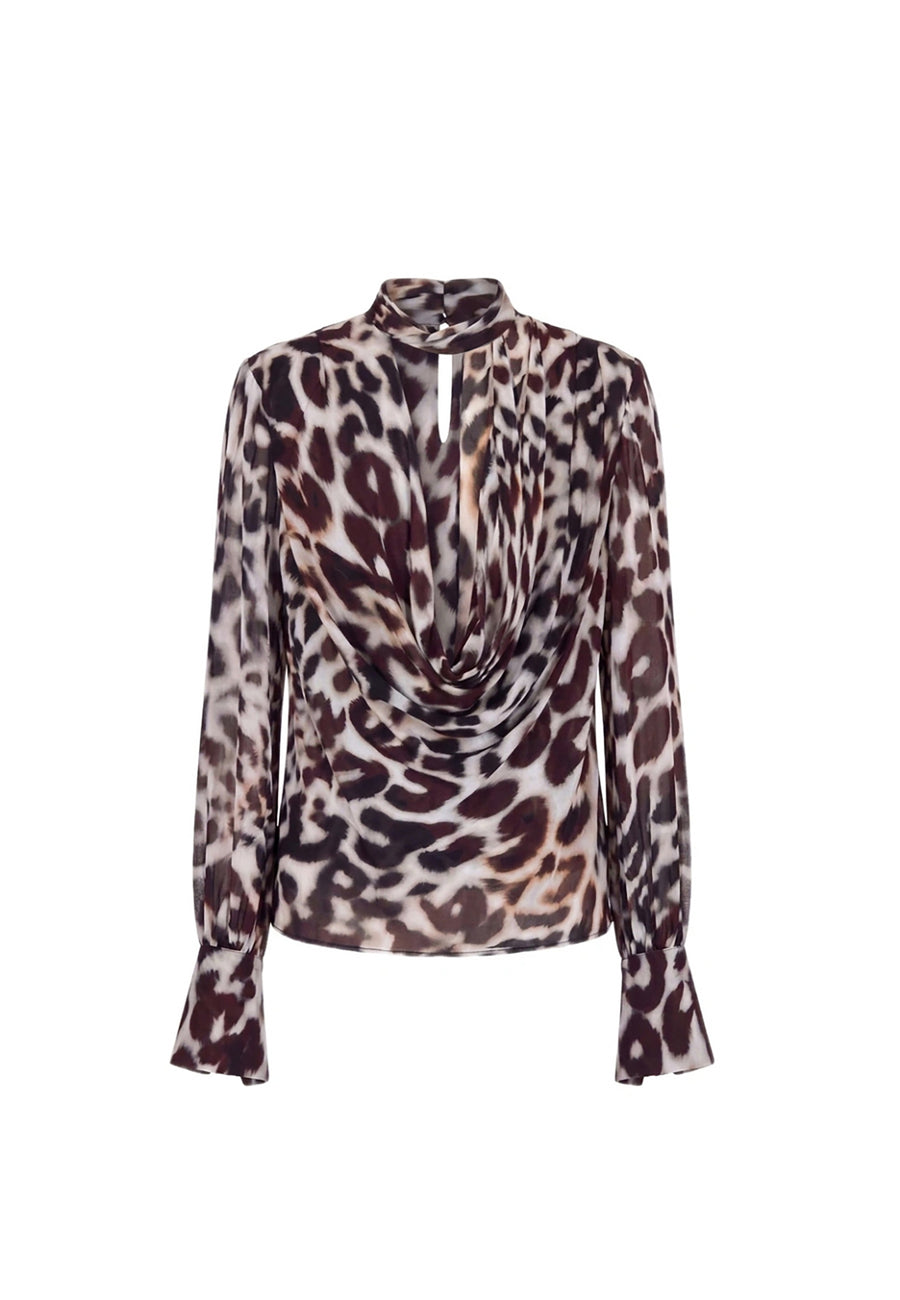AMARA BLOUSE - BORDEAUX LEOPARD
