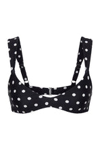 BRIDGET BALCONETTE TOP - BLACK IVORY POLKA DOT