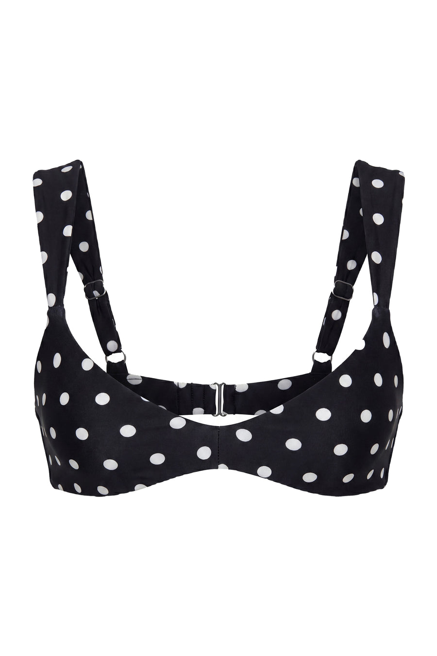 BRIDGET BALCONETTE TOP - BLACK IVORY POLKA DOT