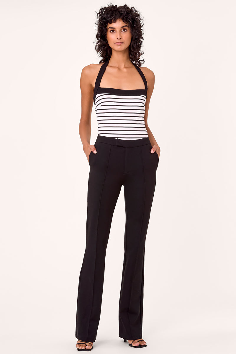 Lainey Bodysuit - Stripe Milk Black