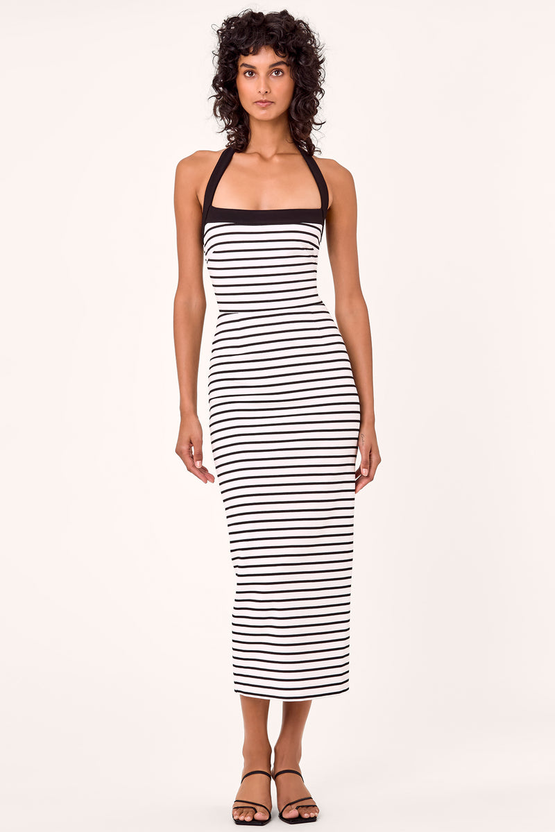 Lainey Bodysuit - Stripe Milk Black