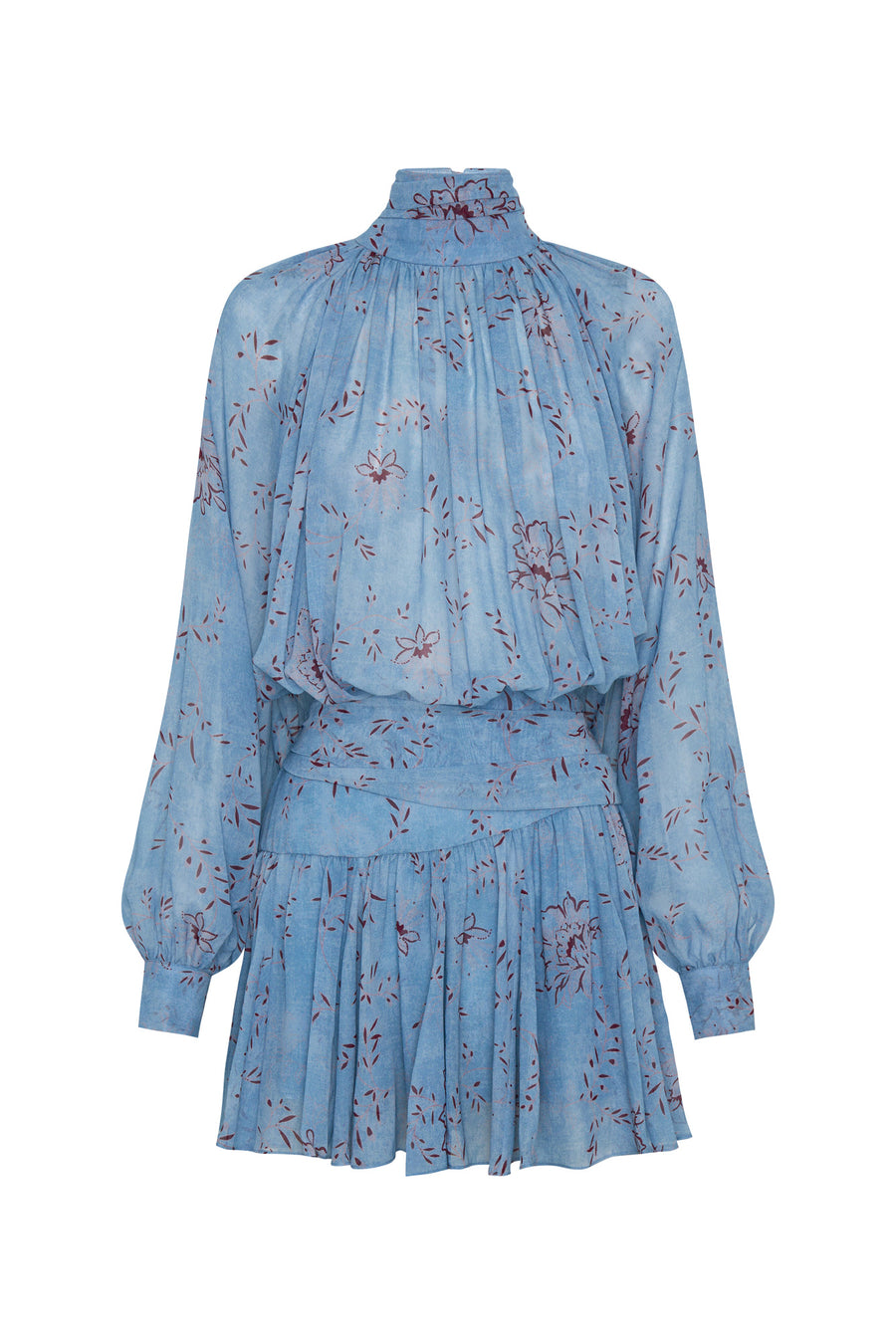 CECILE DRESS - WISTERIA FLORAL BLUE SMOKE