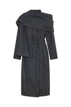 CANDICE COAT - CHARCOAL PINSTRIPE