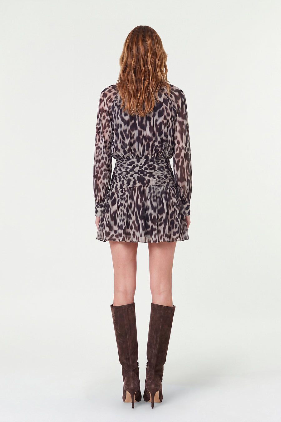 COURTNEY DRESS - BORDEAUX LEOPARD