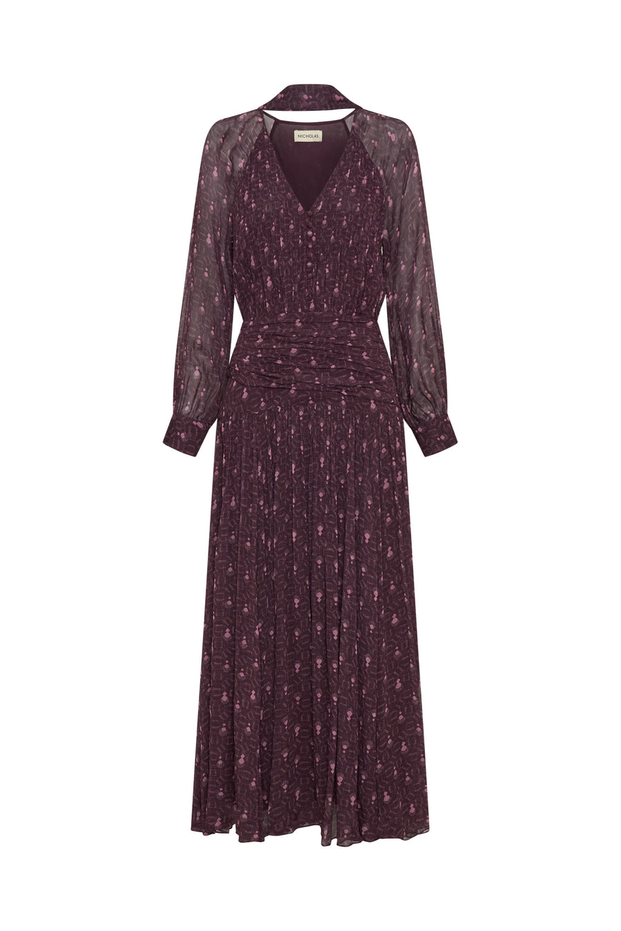 DRAYA DRESS - OPAL GEO PLUM