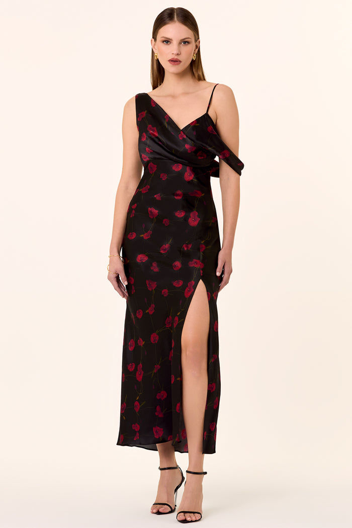 Finley Dress- Poppy Floral Black – NICHOLAS