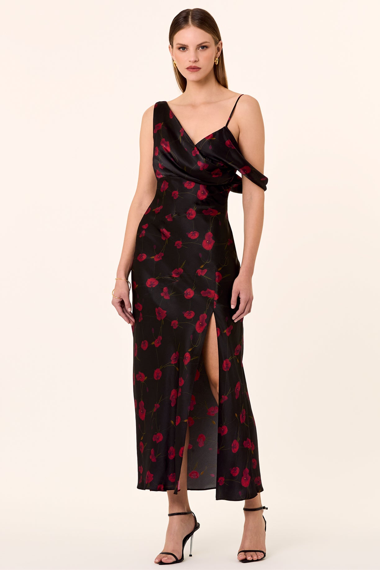 Finley Dress- Poppy Floral Black – NICHOLAS