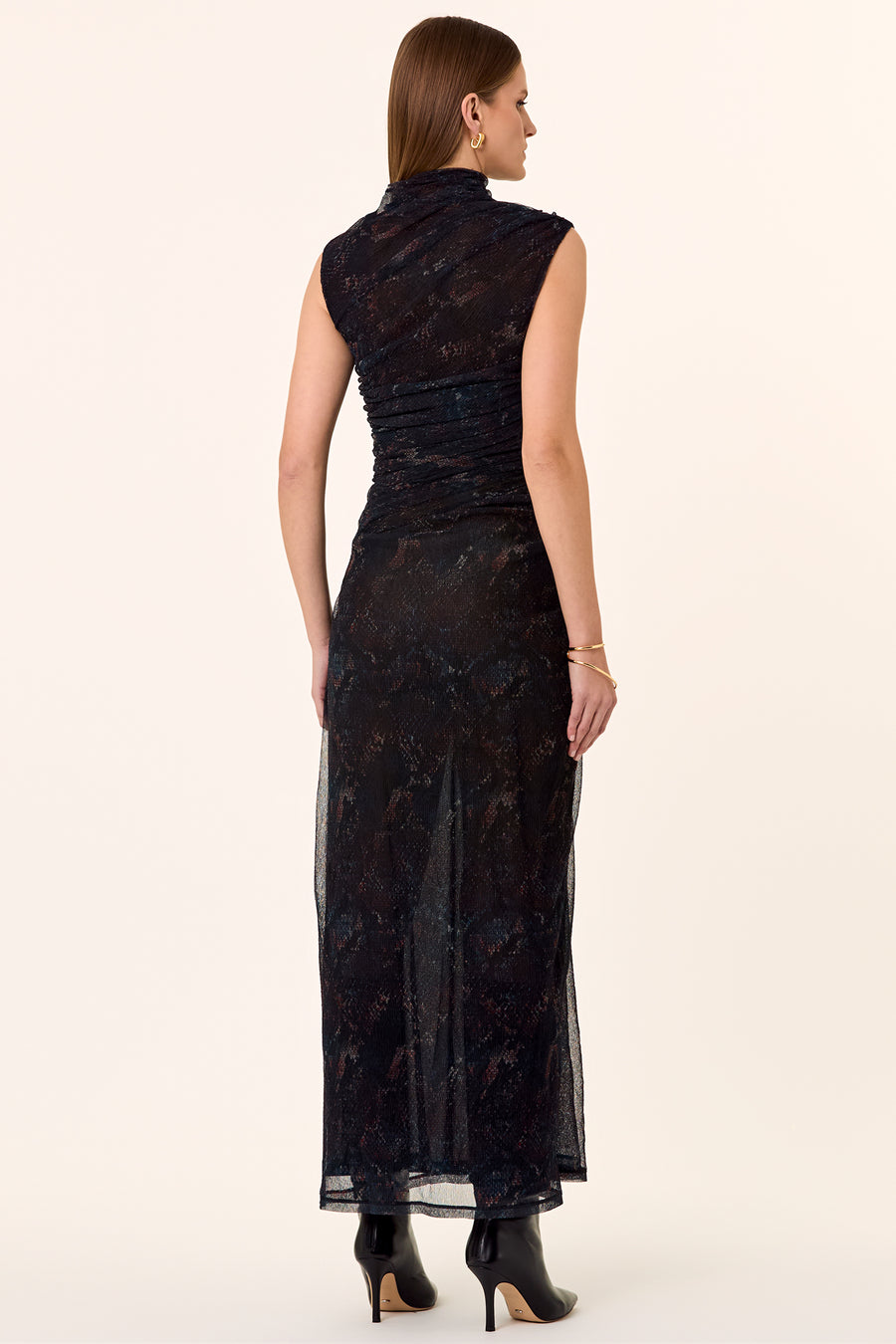 Viona Dress - Bordeaux Snake Print