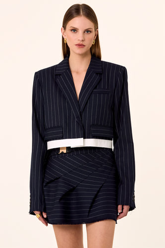 Delice Crop Blazer - Navy