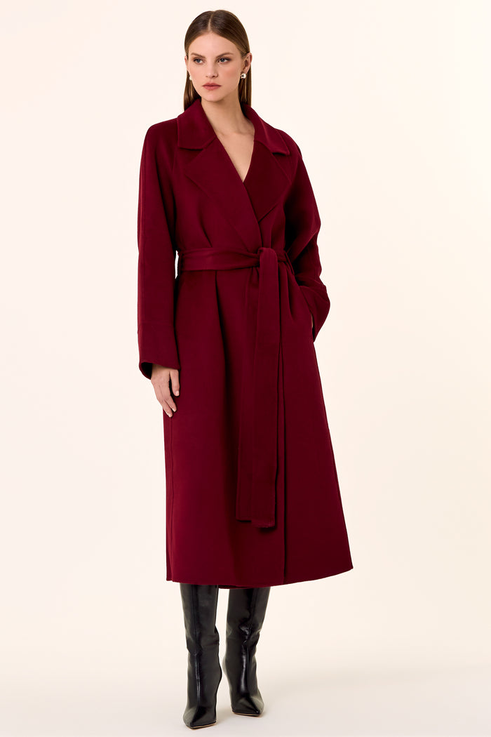 Candice Wool Coat Dark Plum NICHOLAS