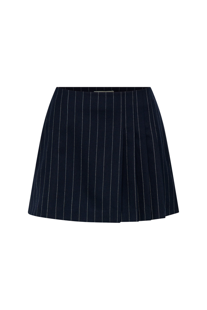 【Anyone more】Jitz Black Blue Pleats Mini Skirt Olive Mini Skirt | Aritzia US
