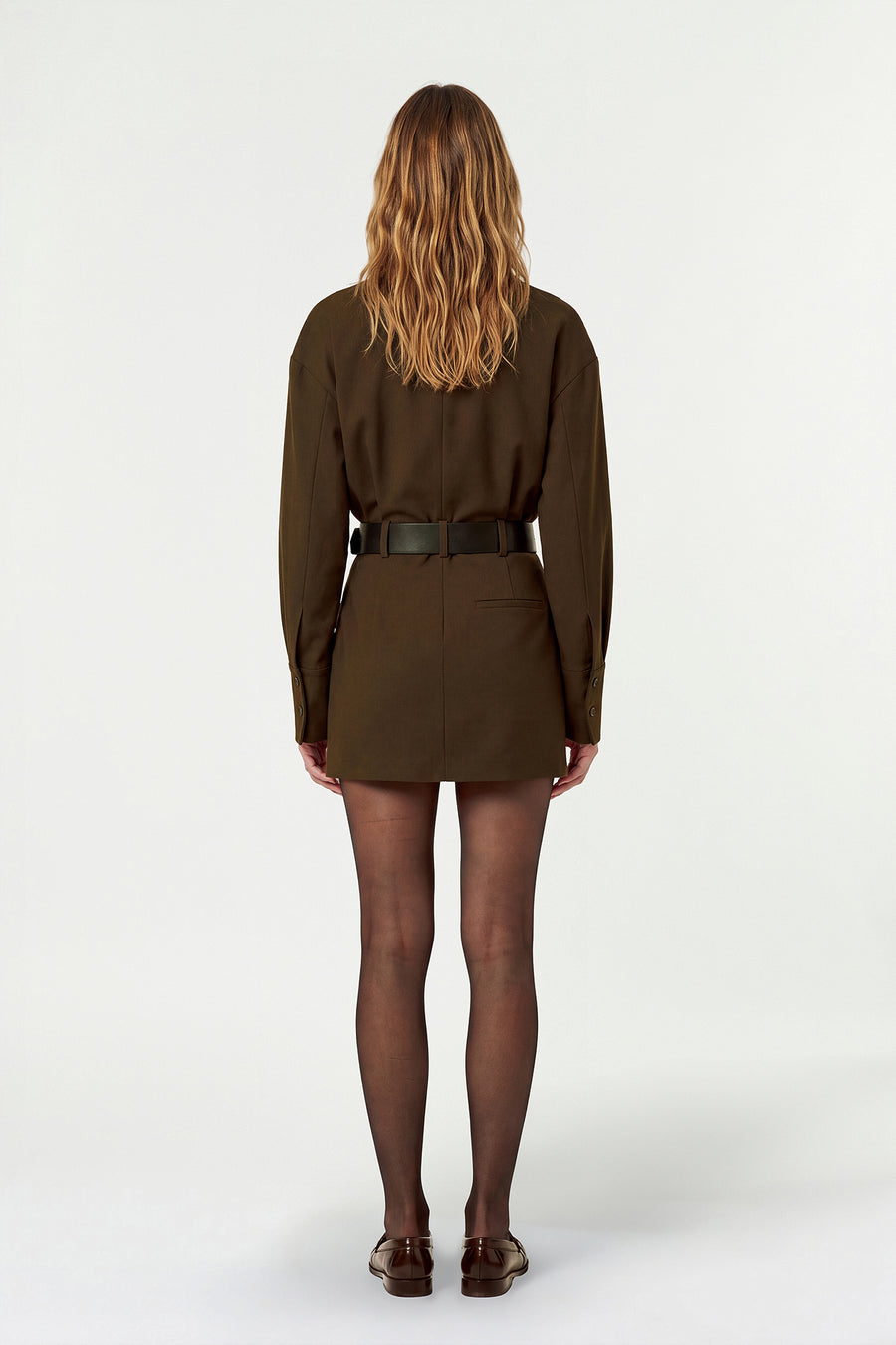 MARA DRESS - BARK GREEN