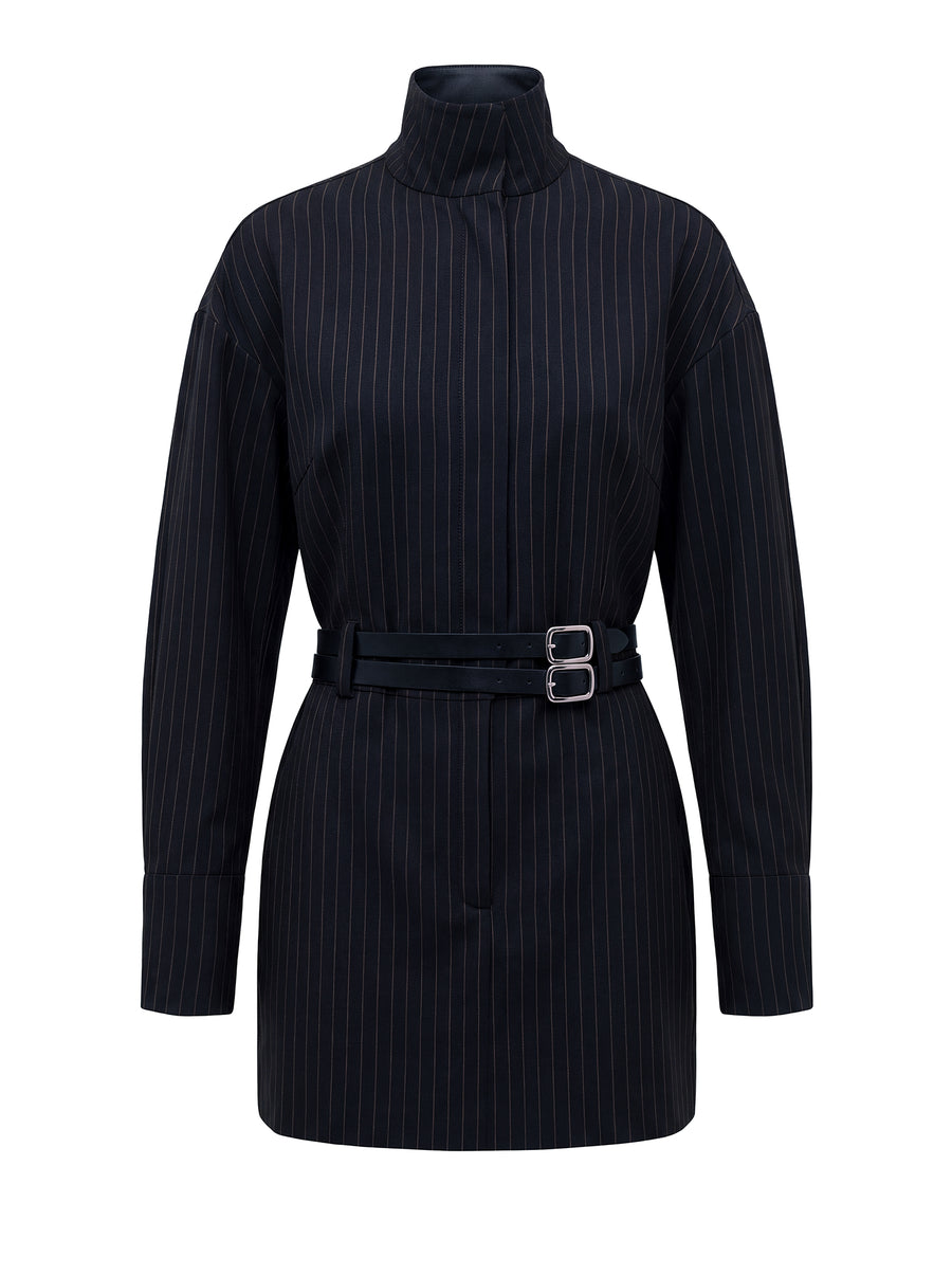 MARA DRESS - INK PINSTRIPE
