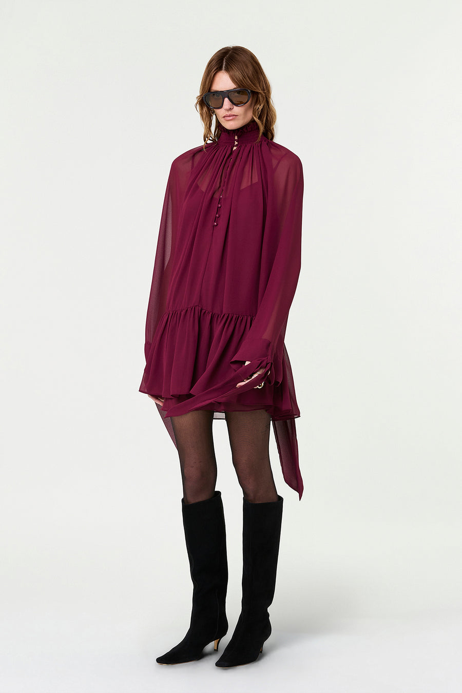 ELIZA DRESS - PLUM