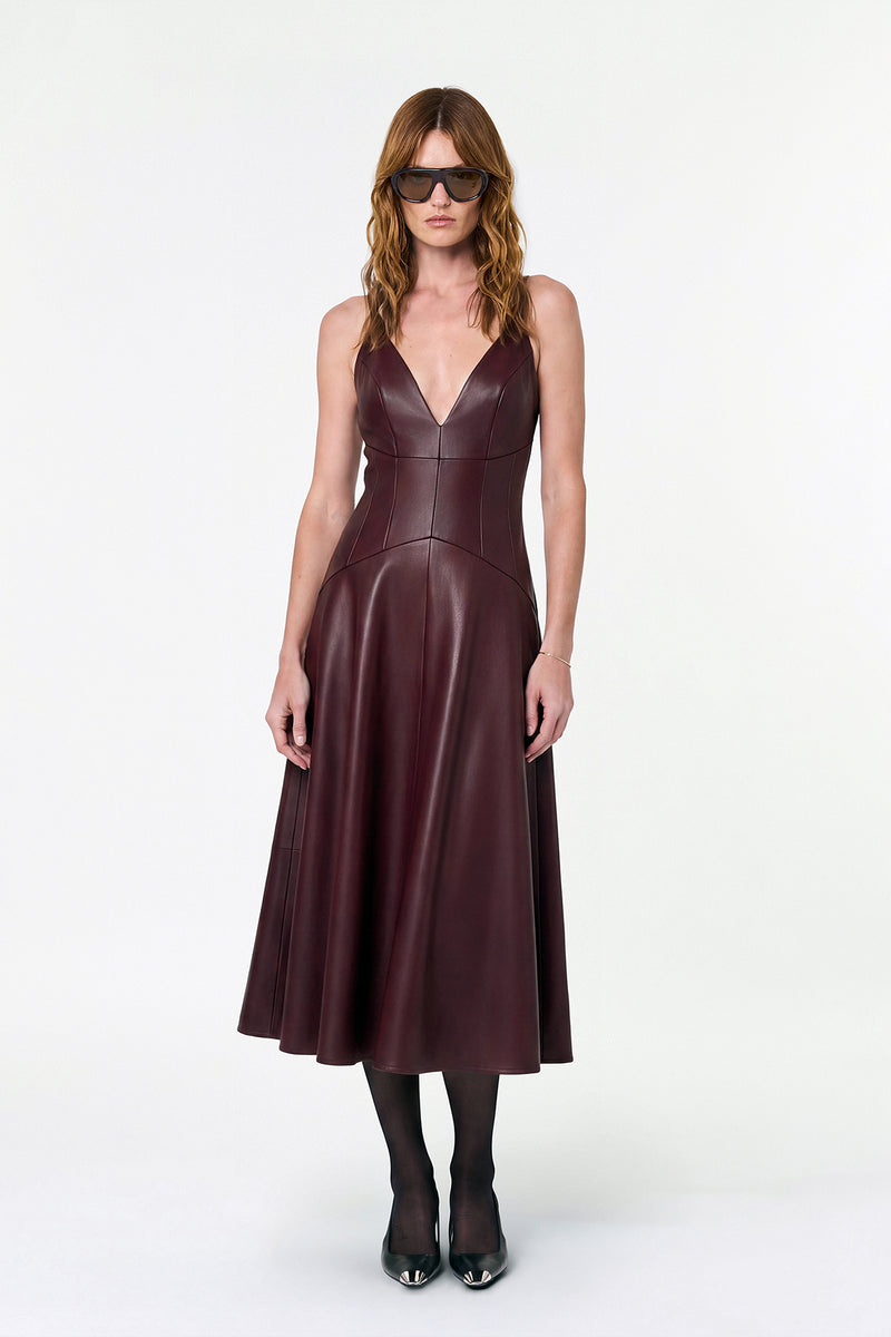 NORA DRESS - OXBLOOD