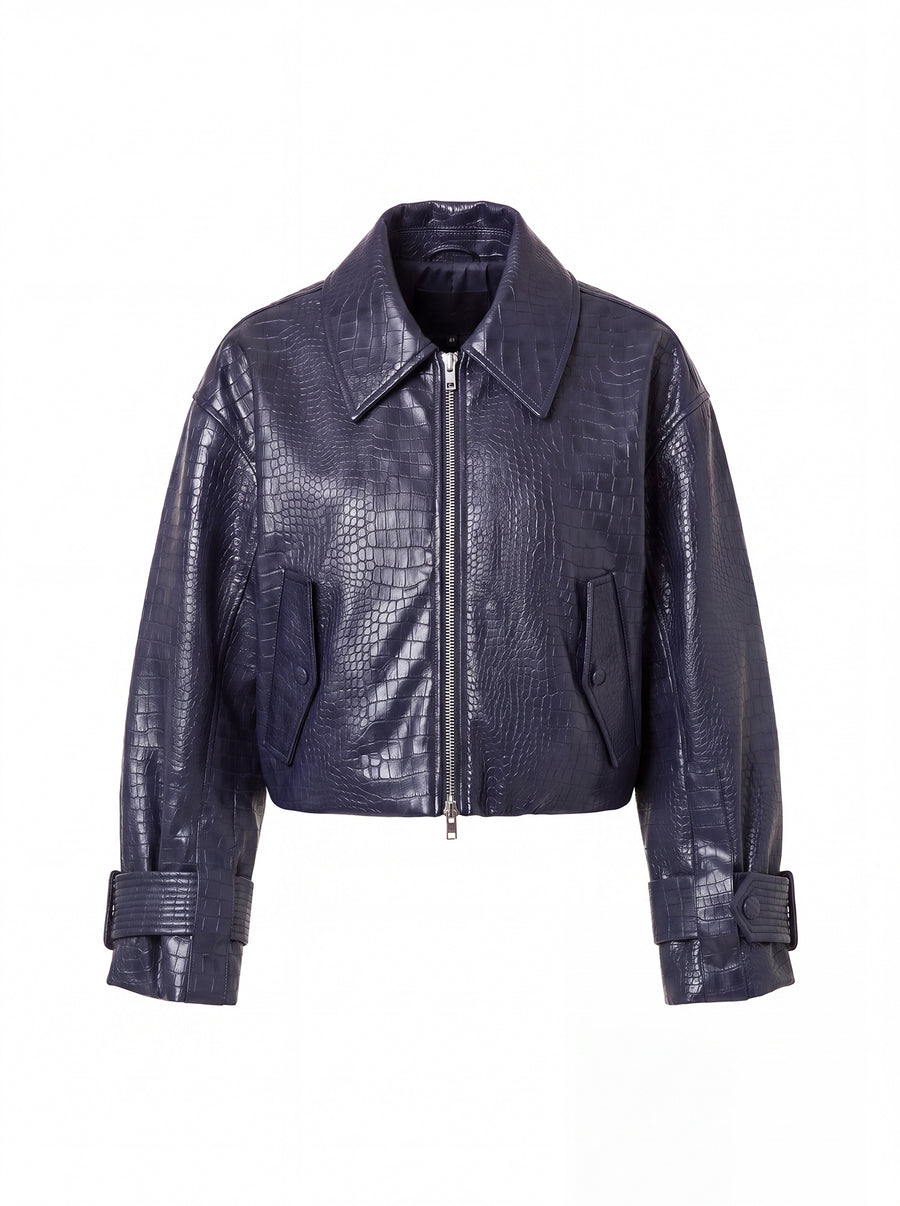 PARIS CROC JACKET - INDIGO BLUE