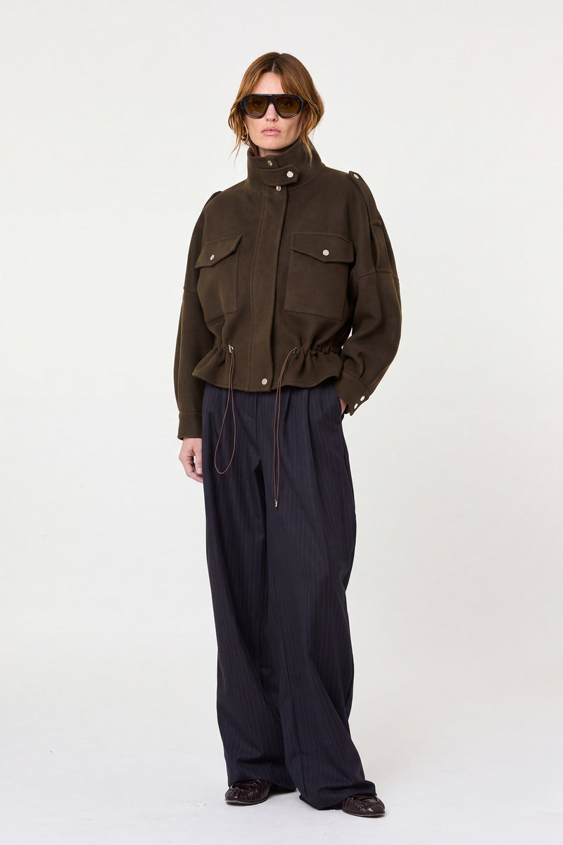 CIARA JACKET - BARK GREEN