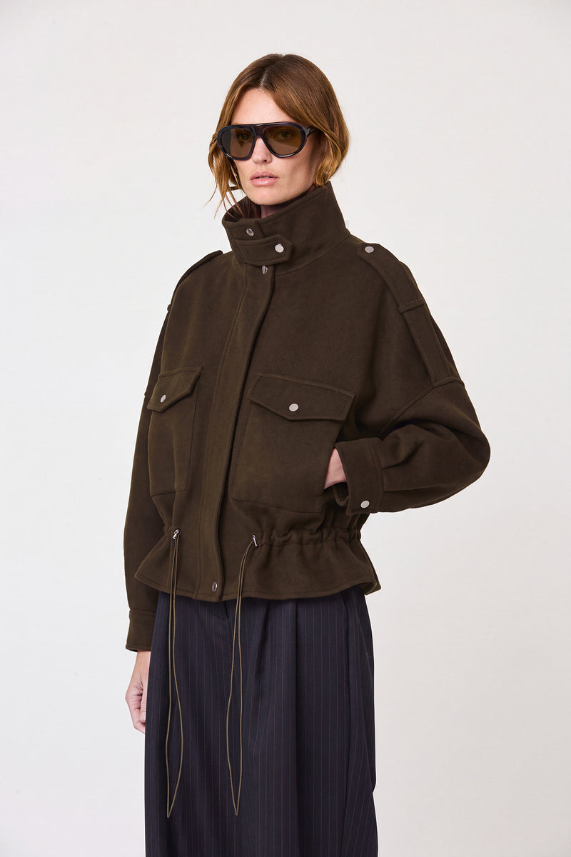CIARA JACKET - BARK GREEN
