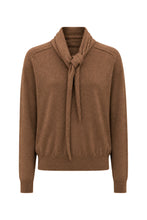 VEDA TIE NECK SWEATER - SAHARA