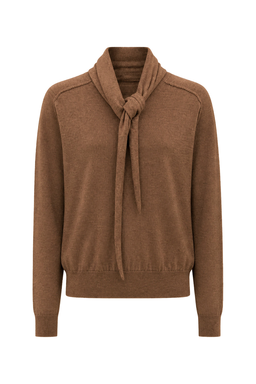 VEDA TIE NECK SWEATER - SAHARA