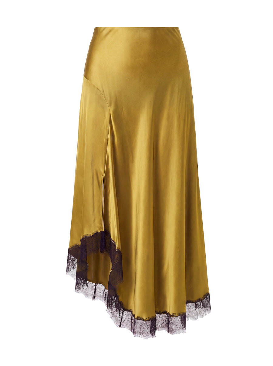 LONDON LACE TRIM SKIRT - CELADON