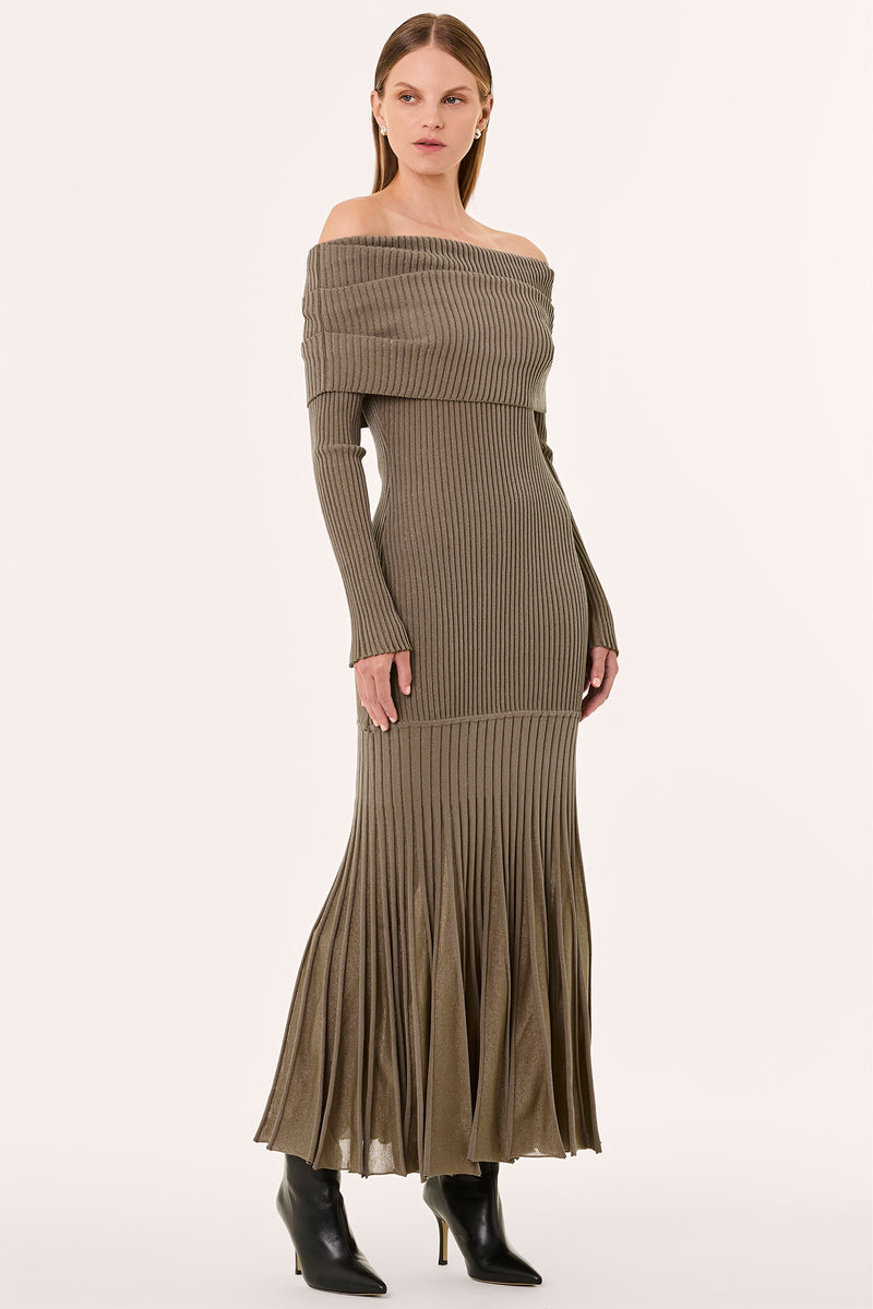 MAXINE DRESS - OYSTER LUREX