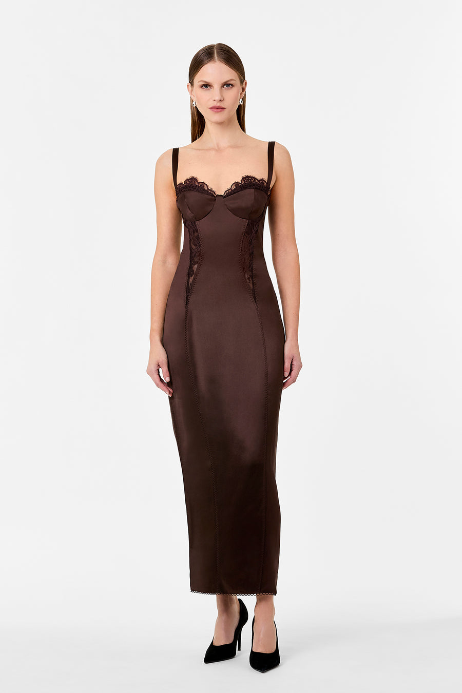 DOMINIQUE DRESS - ESPRESSO