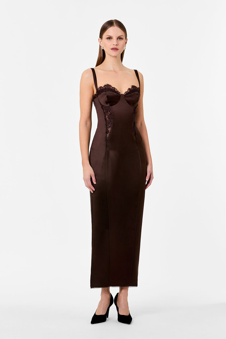 DOMINIQUE DRESS - ESPRESSO
