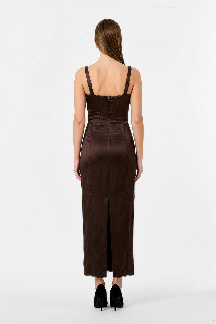 DOMINIQUE DRESS - ESPRESSO