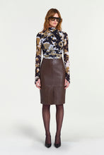 IVY MESH TOP - UMBER DAPPLE