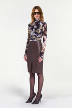 IVY MESH TOP - UMBER DAPPLE