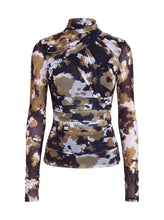 IVY MESH TOP - UMBER DAPPLE
