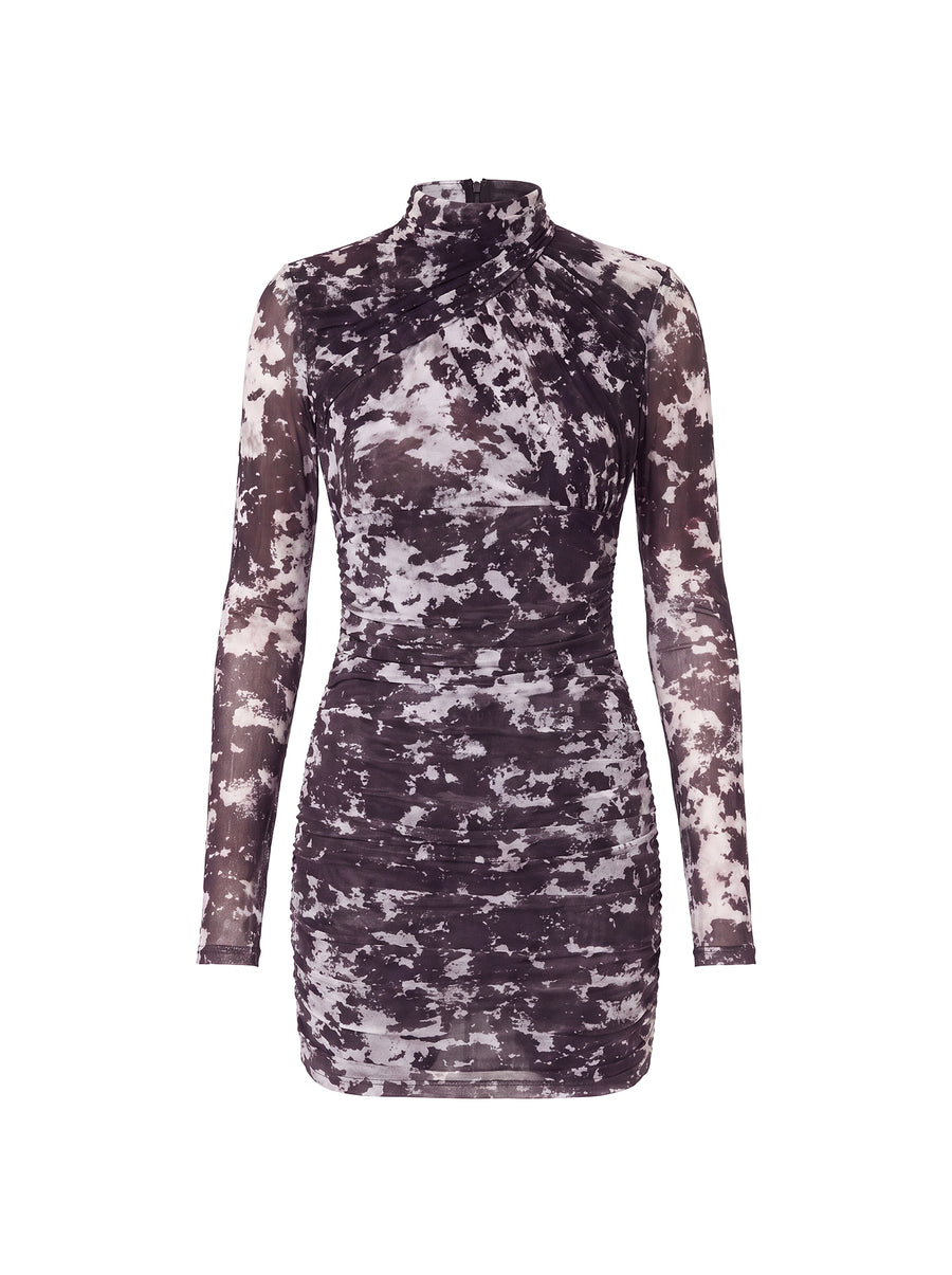 KAIA MESH DRESS - TRUFFLE FLECK