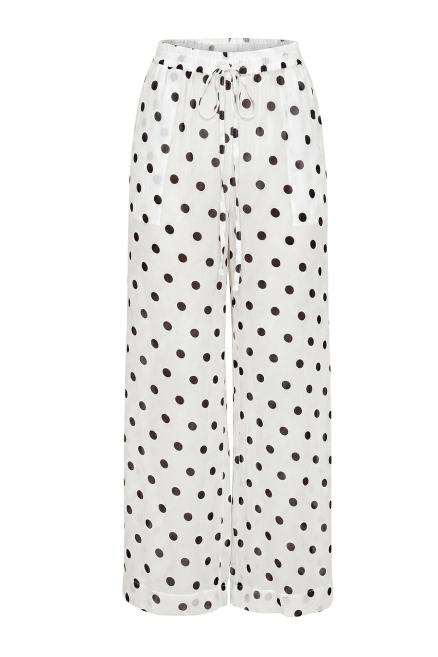 LISE PANT - IVORY BLACK POLKA DOT