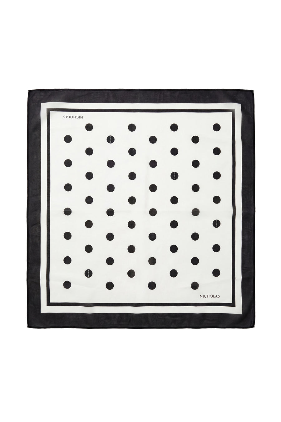 LUIZA HEAD SCARF - IVORY BLACK POLKA DOT
