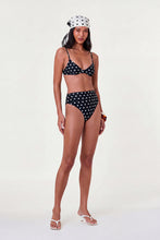 LUIZA HEAD SCARF - IVORY BLACK POLKA DOT