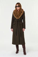MAE FAUX FUR COLLAR COAT - OLIVE