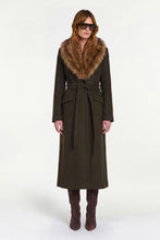 MAE FAUX FUR COLLAR COAT - OLIVE