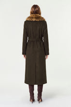 MAE FAUX FUR COLLAR COAT - OLIVE